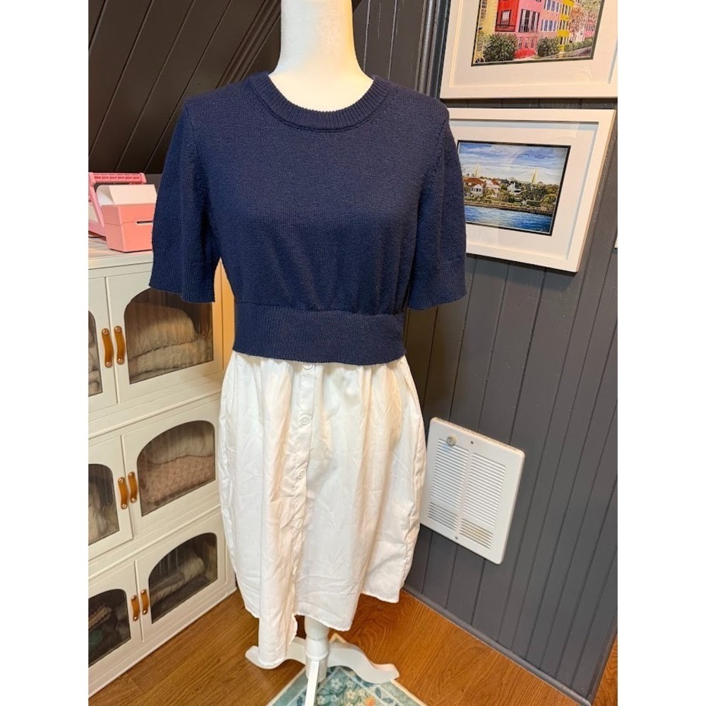 Women's Preppy Shirt Dress Perfect for any Occasion - Size Large